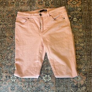 Kut from the Kloth Light Pink Jeans Womens Size 8 Raw Hem Straight Leg Pastel